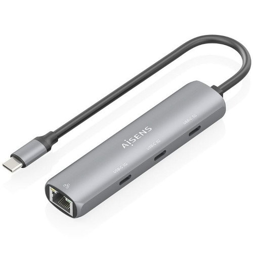 DOCK AISENS USB-C A ETHERNET GIGABIT HUB 3XUSB-C GRIS 15CM-DI3 DOCK AISENS USB-C A ETHERNET GIGABIT HUB 3XUSB-C GRIS 15CM