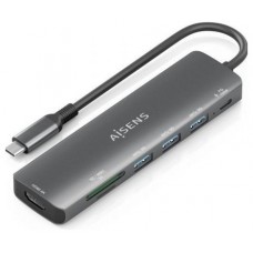 USB-C DOCK AISENS 7 EN 1 USB-C A HDMI 3XUSB-A USB-C PD 100W SD MICRO SD