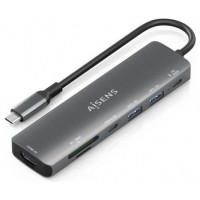 USB-C DOCK AISENS 7 EN 1 USB-C A HDMI 2XUSB-A USB-C PD 100W SD MICRO SD