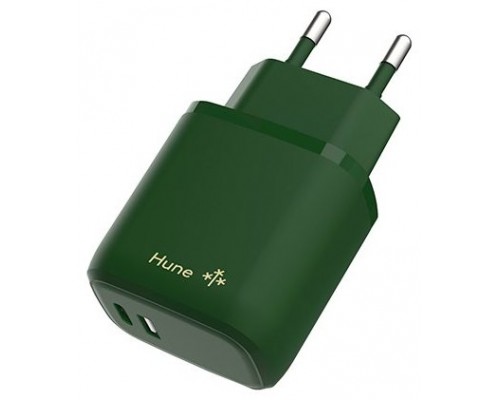 CARGADOR HUNE ECO 2 PUERTOS 20W USB-C USB-A BOSQUE