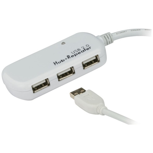ATEN CABLE EXTENSOR USB 2.0 DE 12 M CON HUB DE CUATRO PUERTOS (SOPORTA CONEXION EN CADENA HASTA 60 M) (UE2120H)(CP20)