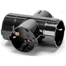 ENCHUFE DE CONVERSION ALEMAN 1 A 3 16A VERTICAL NEGRO AIGOSTAR (Espera 4 dias)