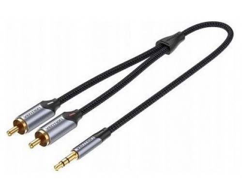 CABLE AUDIO ESTEREO JACK 3.5/M 2xRCA/M 5 M GRIS VENTION (Espera 4 dias)