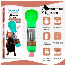 Botella Multifunción Mascotas Biwond Bottle Kan Verde