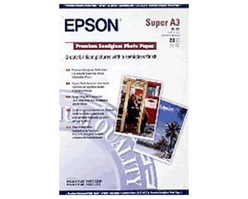 Epson Papel Fotografico Semibrillo (Premium SemiGlossy Photo) A3+, 20 Hojas - 250g.