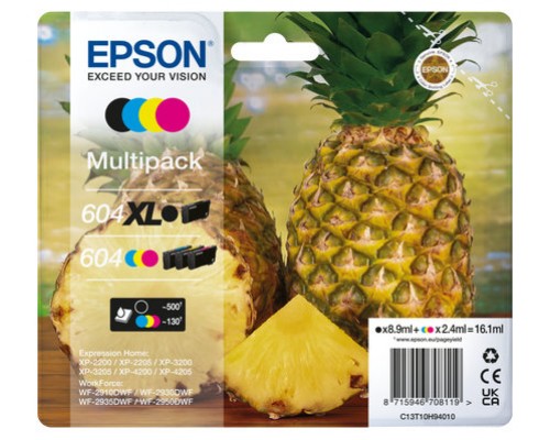 EPSON Tinta 4 colores Multipack 604XL Negro/ 604 Std CMY