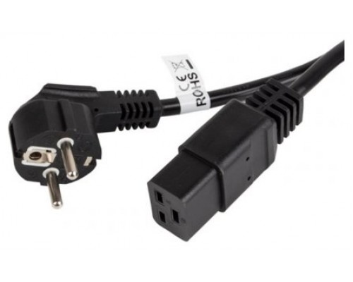 CABLE LANBERG ALIMENTACION CEE 7/7 A IEC 320 C19 1.8M 16A VDE NEGRO-SX3 CABLE LANBERG ALIMENTACION CEE 7/7 A IEC 320 C19 1.8M 16A VDE NEGRO