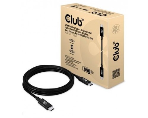 CABLE CLUB3D CERTIFICADO USB4 GEN3x2 TIPO-C 2M