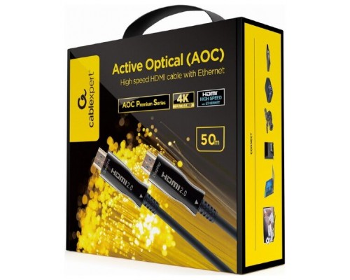 CABLE HDMI GEMBIRD  DE ALTA VELOCIDAD CON OPTICA ACTIVA AOC CON ETHERNET 50 M