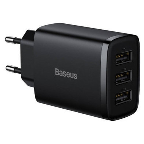 BASEUS COMPACT CHARGER 3U 17W EU BLACK-MR4 BASEUS COMPACT CHARGER 3U 17W EU BLACK