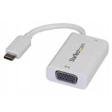 STARTECH ADAPTADOR USB-C A VGA CON PD BLANCO