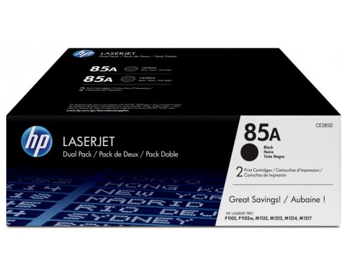 HP 85A TONER PACK 2 NEGRO HP85A (CE285AD)