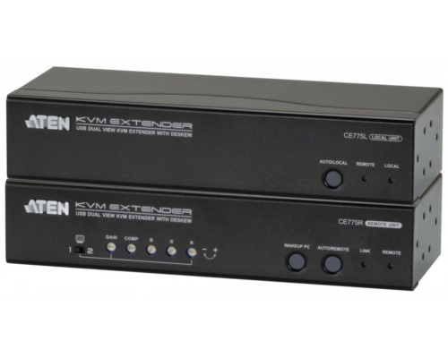 Aten CE775 extensor audio/video Transmisor y receptor de señales AV Negro