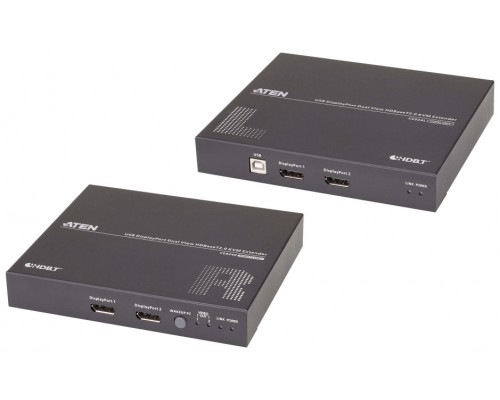 Aten Extensor de KVM USB DisplayPort de vista doble HDBaseT™ 2.0 (4K a 100 m para vista individual)