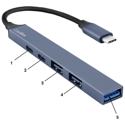 COOLBOX MINIDOCK 5 USB-C 5 PUERTOS PD 100W-SX2 COOLBOX MINIDOCK 5 USB-C 5 PUERTOS PD 100W