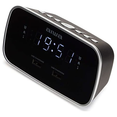 RADIO DESPERTADOR AIWA CRU-19 BLACK 2 PUERTOS USB-DN4 RADIO DESPERTADOR AIWA CRU-19 BLACK 2 PUERTOS USB