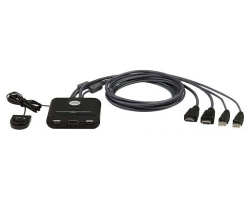 ATEN Switch KVM USB FHD HDMI de 2 puertos en formato cable