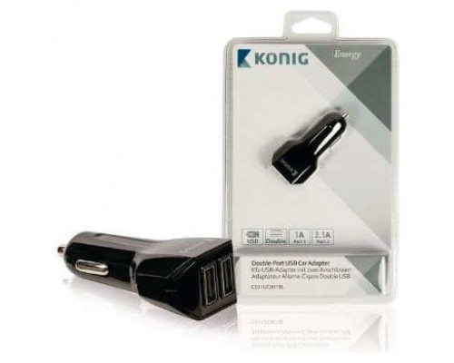 König CS31UC001BL cargador de dispositivo móvil Negro Auto