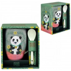 Taza cerámica con cuchara enesco panda