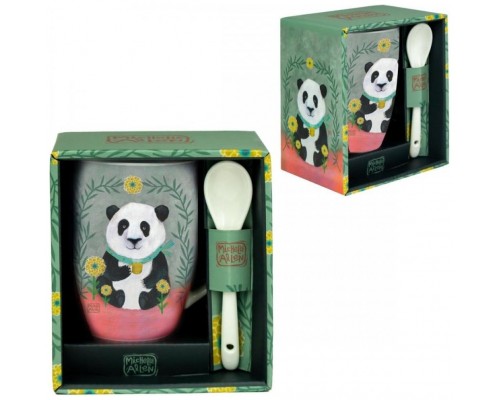 Taza cerámica con cuchara enesco panda