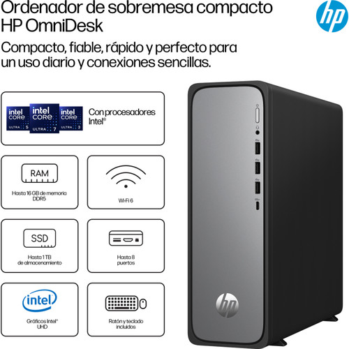 PC HP OMNIDESK SLIM S03-0020NS i3-14100 8GB 512GB FDOS-DI75 PC HP OMNIDESK SLIM S03-0020NS i3-14100 8GB 512GB FDOS