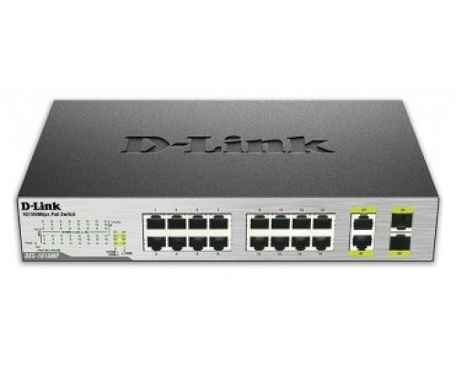 SWITCH D-LINK 16 PUERTOS 10-100 POE +2SFP