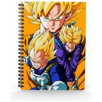 Libreta efecto 3d saiyans dragon ball