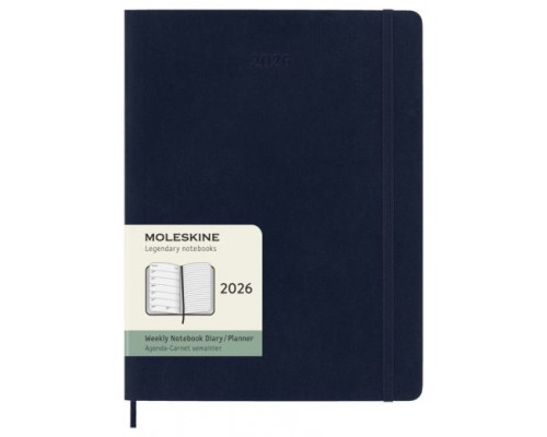 AGENDA 2026 TAPA BLANDA 12 MESES SEMANAL XL (19 X 25 CM) AZUL ZAFIRO MOLESKINE DSB2012WN4Y26 (Espera 4 dias)
