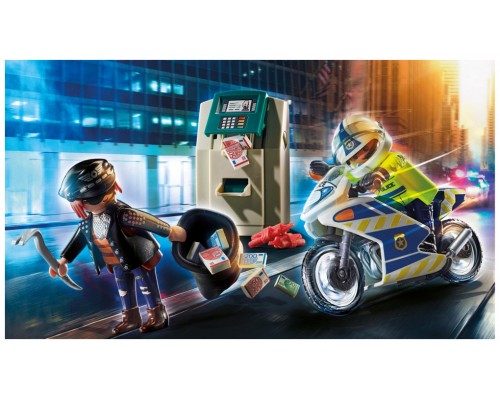 Playmobil ciudad moto policia persecucion del