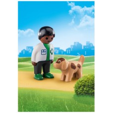 Playmobil 1.2.3 veterinario con perro