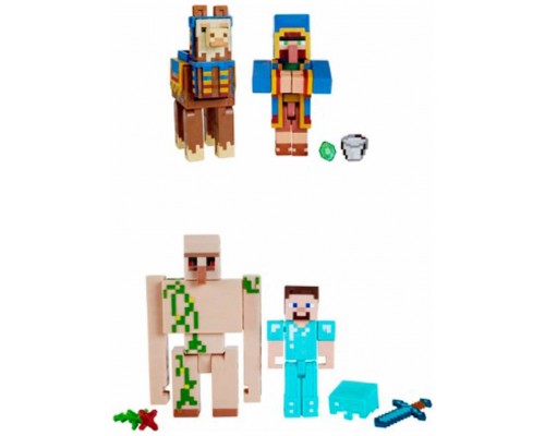 Pack 2 figuras mattel minecraft surtido