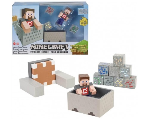 Figura mattel minecraft vagoneta explosiva lanza