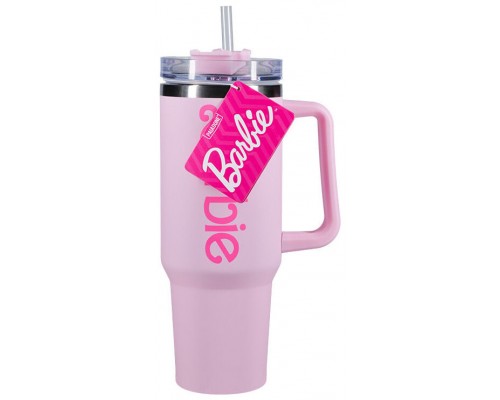 Vaso termo con pajita paladone barbie