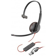 Auriculares poly monoaurales blackwire 3210 usb - c
