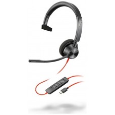 Auriculares poly monoaurales blackwire 3310 usb - c