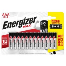 BLISTER 8 + 4 PILAS MAX TIPO LR03 (AAA) ENERGIZER E301531200