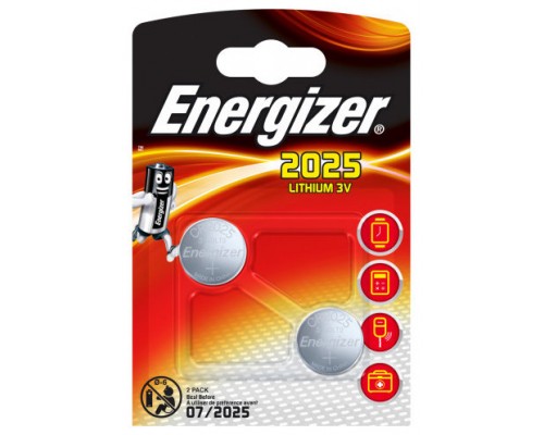 BLISTER 2 PILAS DE BOTON MODELO CR2025 ENERGIZER E301021501