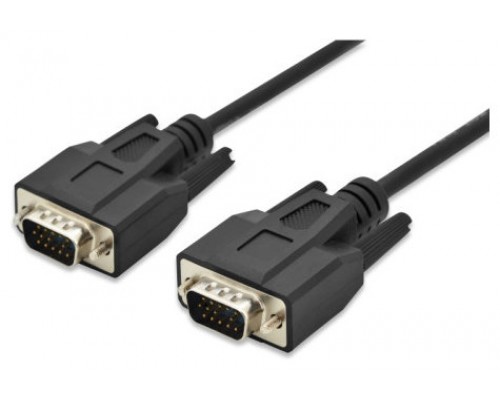 EWENT VGA Cable 15pin HD plug M/M, CU,AWG28, 1,8m