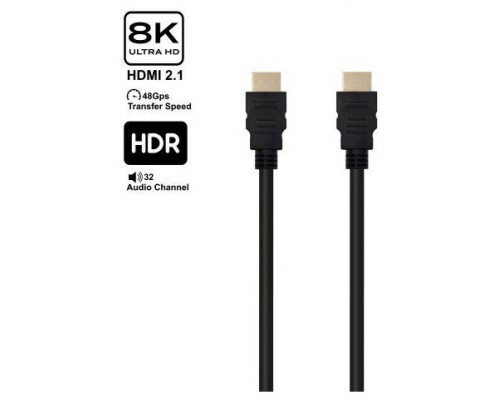 EWENT ULTRA HIGH SPEED HDMI 2.1 CABLE WITH ETHERNET, BLACK, M/M 8,0M, 8K@60HZ, HDR