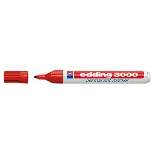 MARCADOR PERMANENTE PUNTA REDONDA 1.5-3MM 3000 ROJO EDDING 3000-02