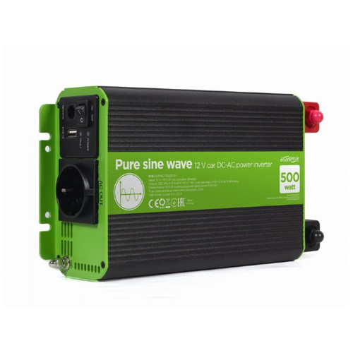INVERSOR CORRIENTE DC-AC GEMBIRD COCHE DE ONDA SINUSOIDAL PURA DE 12 V 500 W-DI24 INVERSOR CORRIENTE DC-AC GEMBIRD COCHE DE ONDA SINUSOIDAL PURA DE 12 V 500 W