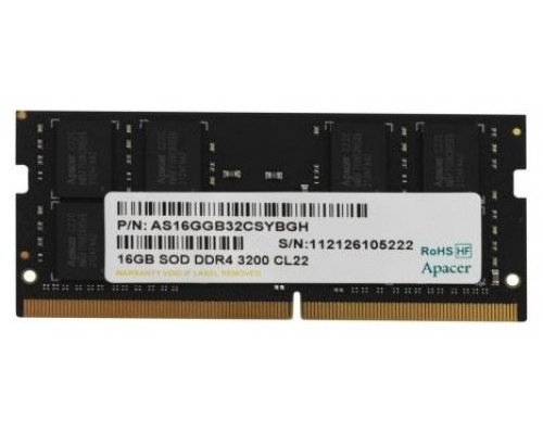 APACER Memoria RAM Apacer ES.16G21.GSH 16GB/ DDR4/ 3200MHz/ 1.2V/ CL22/ SODIMM
