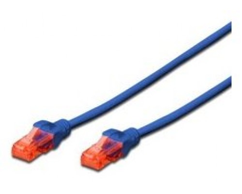 CABLE DE RED CAT 6 U/UTP DE 1,0 METRO EN COLOR AZUL.