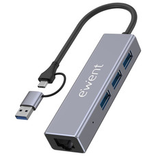 HUB EWENT EW1159 3PTOS USB-A 3.2 GEN1 1PTO RJ-45-SE3 HUB EWENT EW1159 3PTOS USB-A 3.2 GEN1 1PTO RJ-45