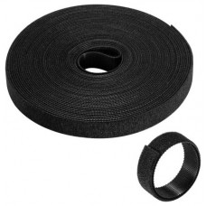 EWENT ROLLO DE BRIDA NYLON HOOP -LOOP REUTILIZABLE TIPO VELCRO 15MM X 10M, 97-15MM, NEGRO