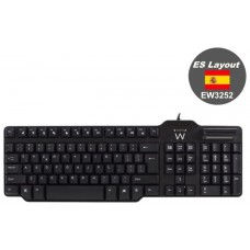 Ewent EW3252 teclado USB QWERTY Español Negro