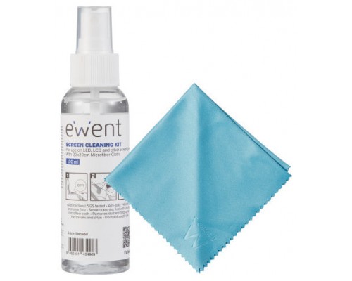 KIT DE LIMPIEZA DE PANTALLAS EWENT EW5668 100ML C/PANO