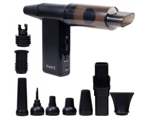 EWENT PISTOLA DE AIRE COMPRIMIDO 8 VELOCIDADES, ASPIRADOR, BOMBA DE VACIO E INFLADOR (180000 RPM)