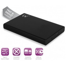 EWENT CARCASA HD 2.5" USB 3.1. SIN TORNILLOS. NEGRO (EW7044)