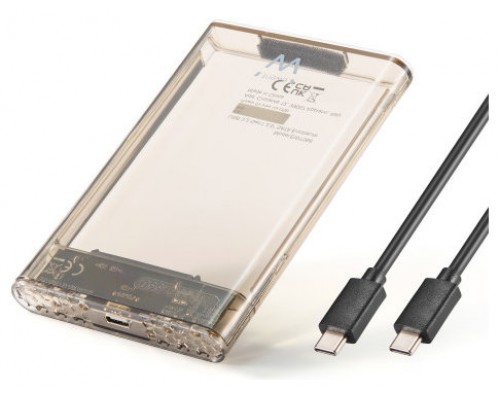 Ewent EW7068 caja para disco duro externo Caja externa para unidad de estado sólido (SSD) Transparente 2.5"